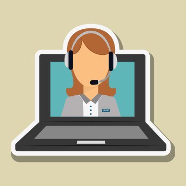 Teknik Servis ve Çağrı Merkezi simgesi tasarım, vektör çizim