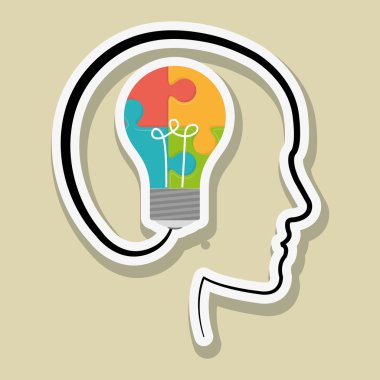 Bulmaca simgesi tasarım, illüstrasyon vektör