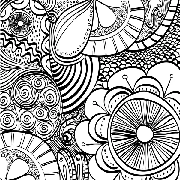 Diseño de dibujo en blanco y negro, vector abstracto — Vector de stock