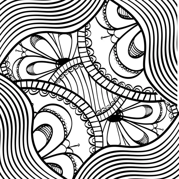 Schwarz-weißes Zeichnungsdesign, abstrakter Vektor — Stockvektor