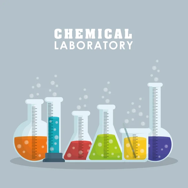 Conception graphique du Laboratoire de chimie, illustration vectorielle — Image vectorielle