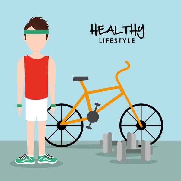 Healthy lifestyle design, vector illustration — Stock Vector