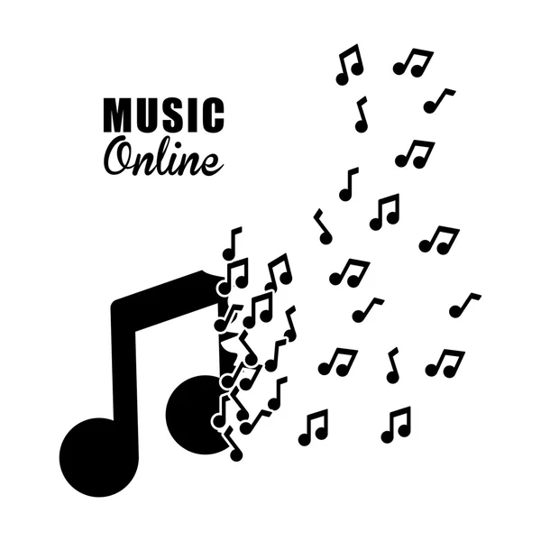 音楽オンライン、ベクトル図のグラフィック デザイン — ストックベクタ