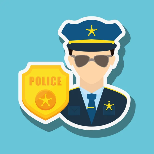 Diseño de iconos policiales, ilustración vectorial — Vector de stock