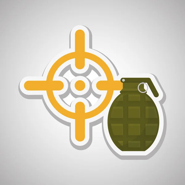 Diseño de granada militar, ilustración vectorial — Vector de stock