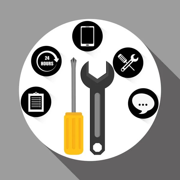 Technische dienst en call center pictogram ontwerp, vectorillustratie — Stockvector