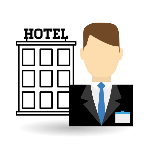 Ilustración del vector del hotel, icono del vector — Vector de stock