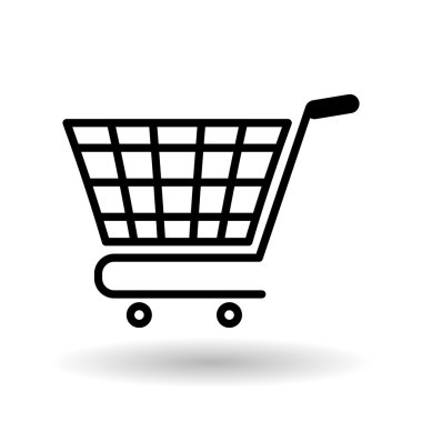 Alışveriş ve düzenlenebilir bir simge vektör çizim