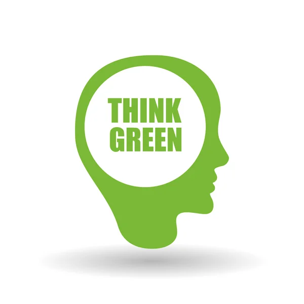 Ilustración vectorial de Think green, icono editable — Vector de stock
