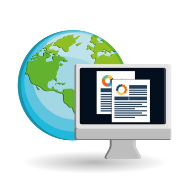 Güvenlik sistemi simgesinin üzerine beyaz arka plan, vektör çizim