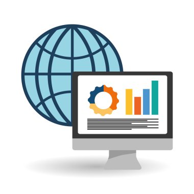 Beyaz arka plan, vektör çizim duyarlı web tasarım