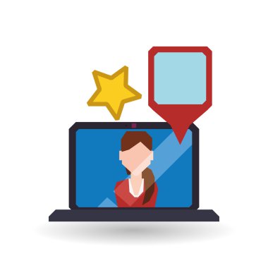 kadın ve sosyal medya tasarımı, vektör çizim