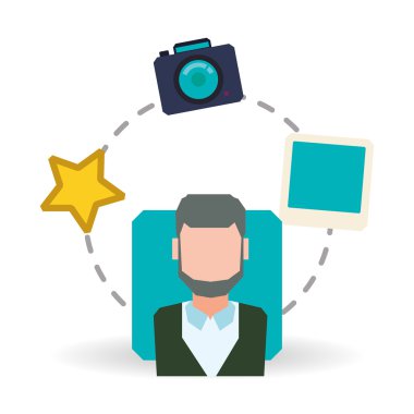 adam ve sosyal medya tasarımı, vektör çizim