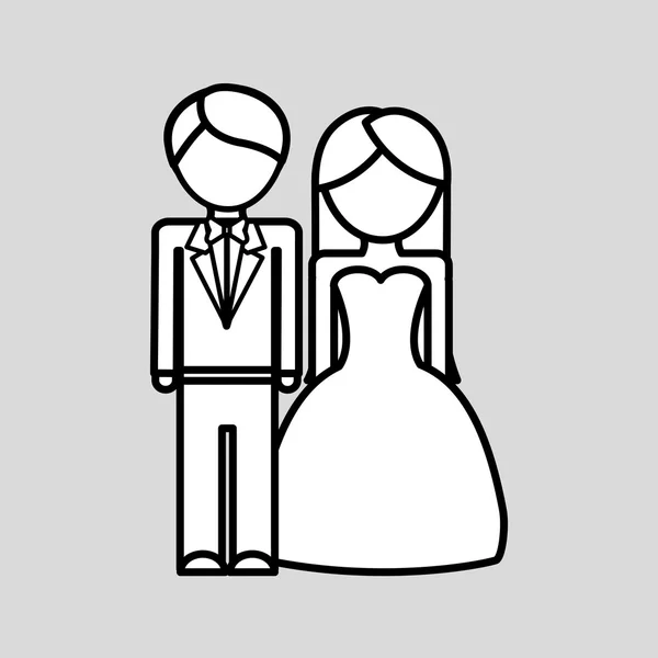 Icono de la boda de diseño, vector de ilustración — Vector de stock