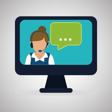 Çağrı Merkezi, düzenlenebilir vektör çizim tasarım