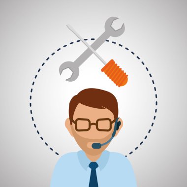 Çağrı Merkezi, düzenlenebilir vektör çizim tasarım