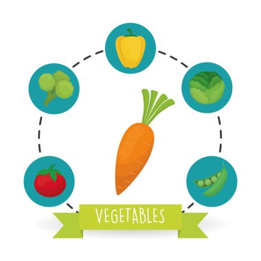 Vegetable design over white background, vector illustration