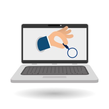 Beyaz arka plan üzerinde laptop tasarım online satın