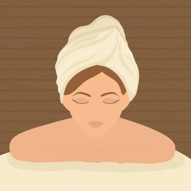 Spa merkezi, vektör tasarımı çizimi