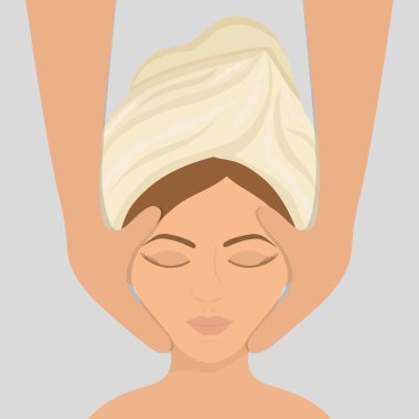 Spa merkezi, vektör tasarımı çizimi