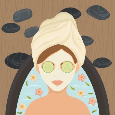 Spa merkezi, vektör tasarımı çizimi