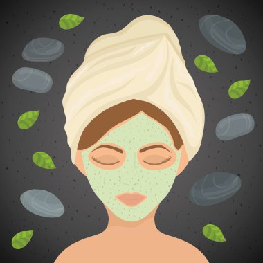 Spa merkezi, vektör tasarımı çizimi