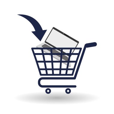 alışveriş sepeti simgesi beyaz arka plan üzerinde