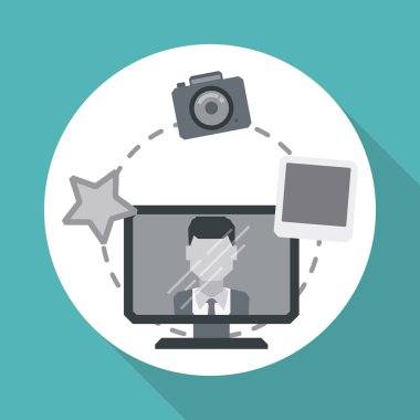 adam ve sosyal medya tasarımı, vektör çizim