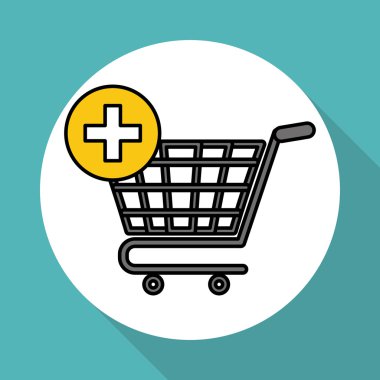 Alışveriş ve düzenlenebilir bir simge vektör çizim