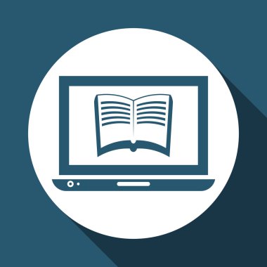 Çevrimiçi eğitim, düzenlenebilir simge vektör çizim