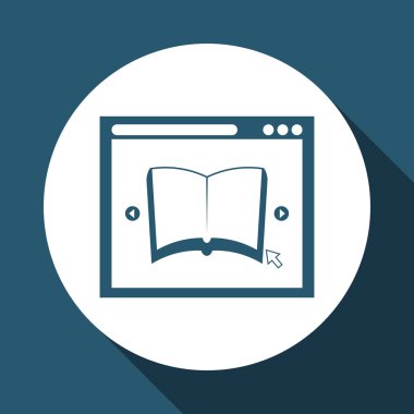 Çevrimiçi eğitim, düzenlenebilir simge vektör çizim