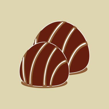 Beyaz arka plan, vektör çizim üzerinde çikolata tasarım