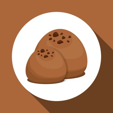 Beyaz arka plan, vektör çizim üzerinde çikolata tasarım