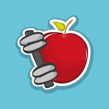 Beyaz arka plan, vektör çizim üzerinde sağlıklı yaşam tarzı tasarım