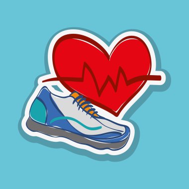 Beyaz arka plan, vektör çizim üzerinde sağlıklı yaşam tarzı tasarım