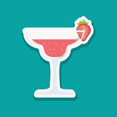 Beyaz arka plan, vektör çizim üzerinde kokteyl tasarım