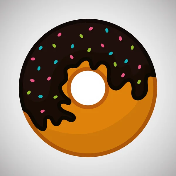 Flache Illustration über Donut-Design — Stockvektor