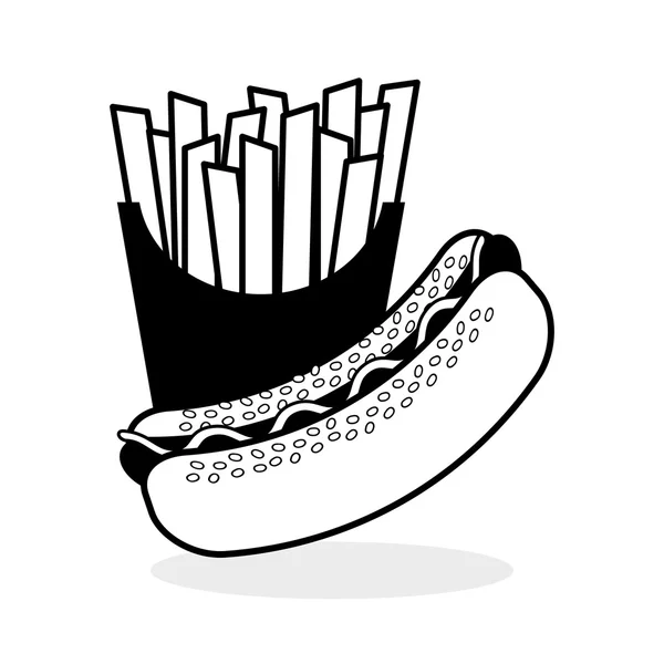 Ilustración plana sobre el diseño de comida rápida — Vector de stock