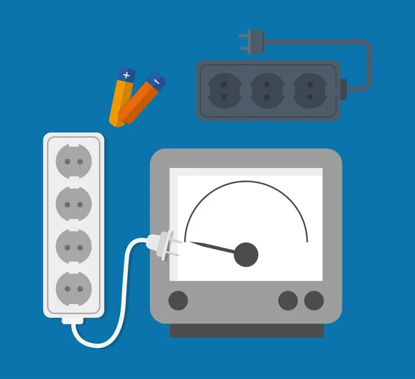 Equipos y suministros eléctricos, ilustración vectorial — Vector de stock