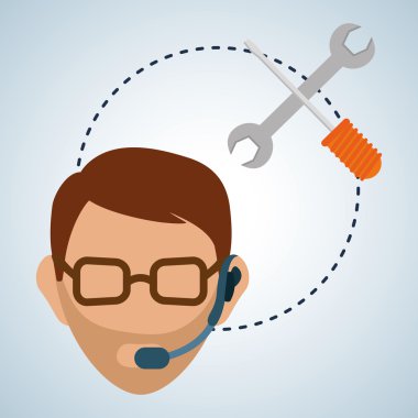 Çağrı Merkezi, düzenlenebilir vektör çizim tasarım