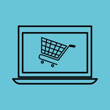 Beyaz arka plan üzerinde laptop tasarım online satın