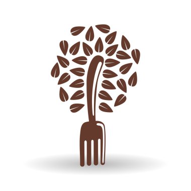 Beyaz arkaplan üzerinde organik gıda tasarımı, vektör illüstrasyonu