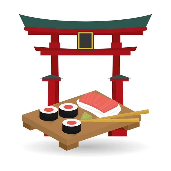 Ilustración plana del diseño japonés — Vector de stock