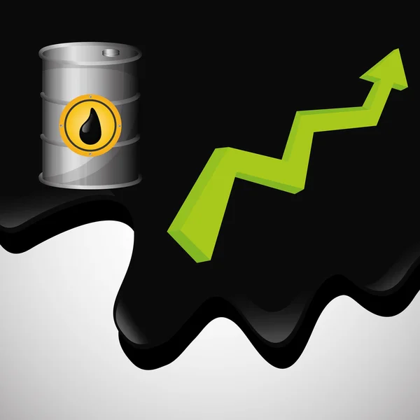 Platt illustration om olja pris, olja och gas begrepp — Stock vektor