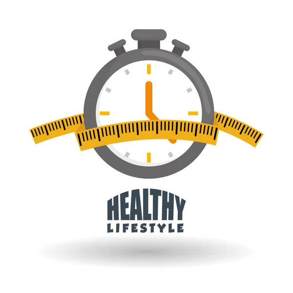 Platt illustration av hälsosam livsstil design — Stock vektor