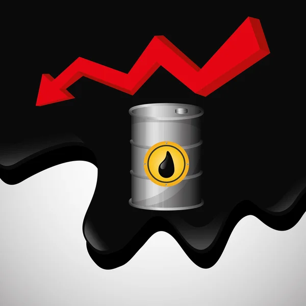 Platt illustration om olja pris, olja och gas begrepp — Stock vektor