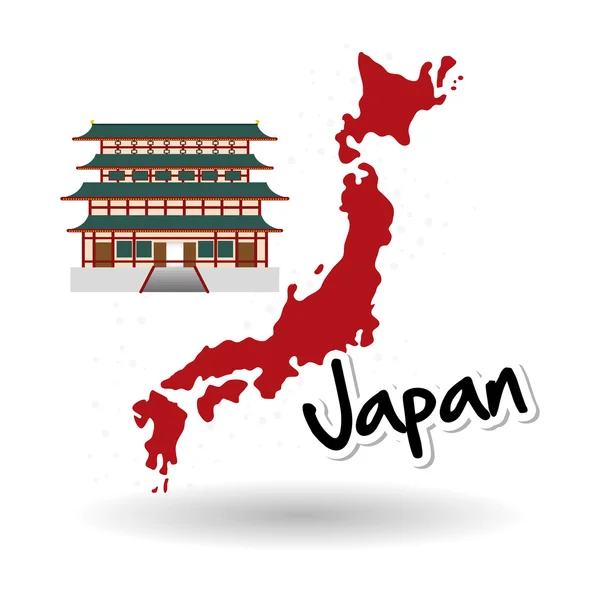 Ilustración plana del diseño japonés — Vector de stock