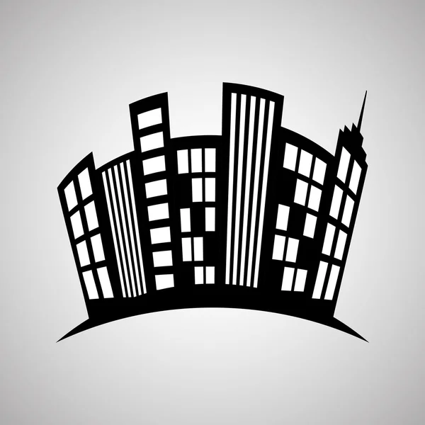 Immobiliendesign, Gebäude- und Stadtkonzept, editierbarer Vektor — Stockvektor