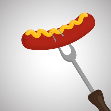 Panjur tasarımı, Barbekü ve menü kavramı, düzenlenebilir vektör