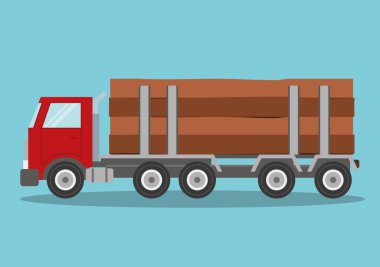 Kamyon tasarım. ulaşım simgesi. düz illüstrasyon